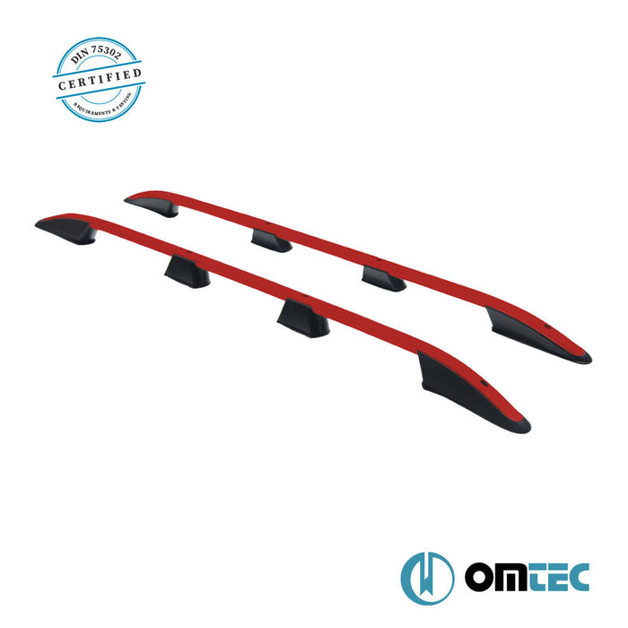 Barres De Toit Longitudinales (Elegance) Rouge 2 pcs. Alu. (L2) - Volkswagen T6 Transporter - VAN T6 - (2015 - 2022)