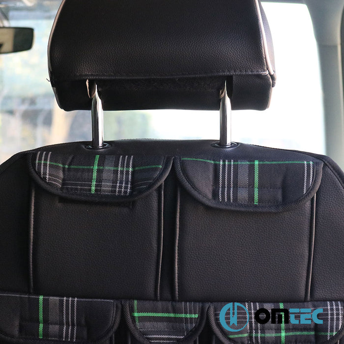 Seat Back Organizer - Tartan Model Green - Volkswagen T5 Transporter - VAN T5 - (2003 - 2015)