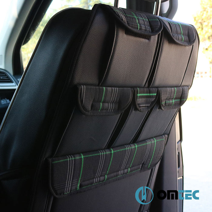 Seat Back Organizer - Tartan Model Green - Volkswagen T5 Transporter - VAN T5 - (2003 - 2015)