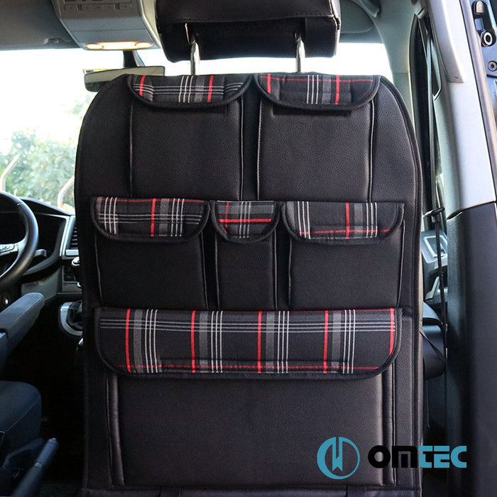 Seat Back Organizer - Tartan Model Red - Volkswagen T5 Multivan - VAN T5 - (2003 - 2015)