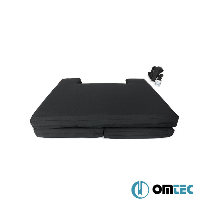 Foldable Front Cab Camper Mattress (Black) 1 Pcs. LHD (6 cm Foam/22 Density/1.8 cm MDF) - Volkswagen T6 Transporter - VAN T6 - (2015 - 2022)