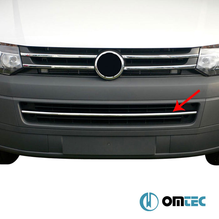 Front Bumper Streamer S.Steel (Gloss) - Volkswagen T5 Caravelle - VAN T5 FL - (2010 - 2015)