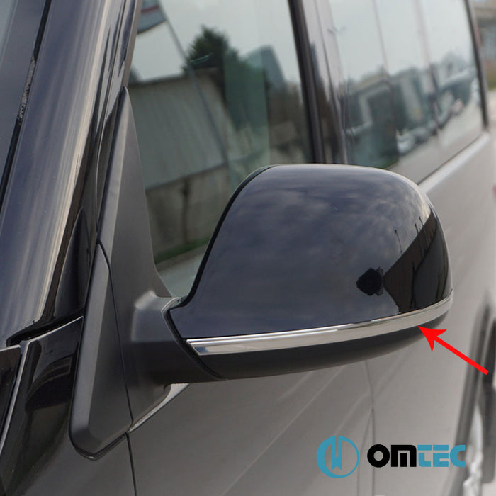 Mirror Trim 2 Pcs. S.Steel (Gloss) - Volkswagen T5 Caravelle - VAN T5 FL - (2010 - 2015)