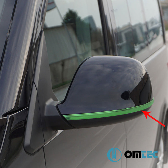 Mirror Trim 2 Pcs. S.Steel (Gloss) (Green) - Volkswagen T5 Transporter - VAN T5 FL - (2010 - 2015)