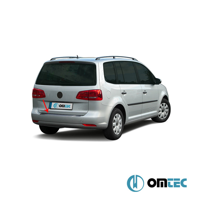 Pare chocs arrière - Seuil chromé en inox (Noir-Brossé) - Volkswagen Touran - MPV 1T FL II - (2010 - 2015)