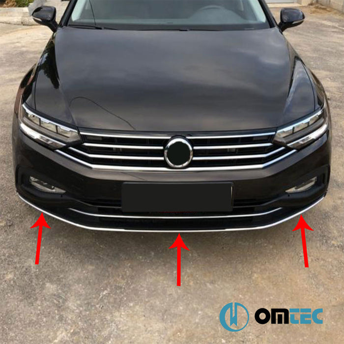 Ön Tampon Çıtası 3 Prç. P.Çelik (Parlak) - Volkswagen Passat - SW 3G(B8) - (2015 - 2019)