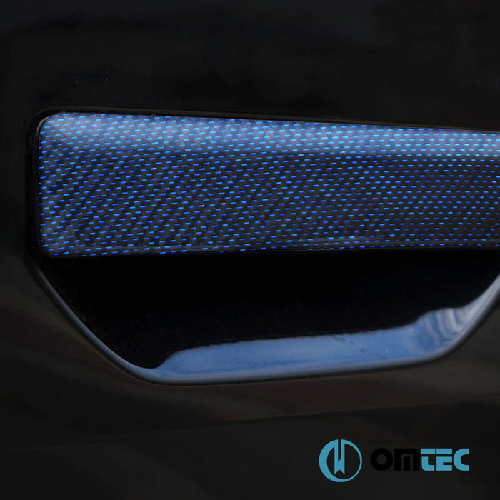 Trunk Door Handle Cover(Single Door) S.Steel (Carbon-Blue) - Volkswagen T6 Caravelle - VAN T6 PRE-FL - (2015 - 2019)