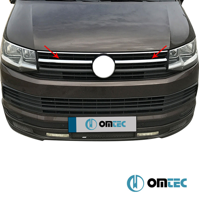 Front Grill 2 Pcs. S.Steel (Gloss) - Volkswagen T6 Caravelle - VAN T6 PRE-FL - (2015 - 2019)