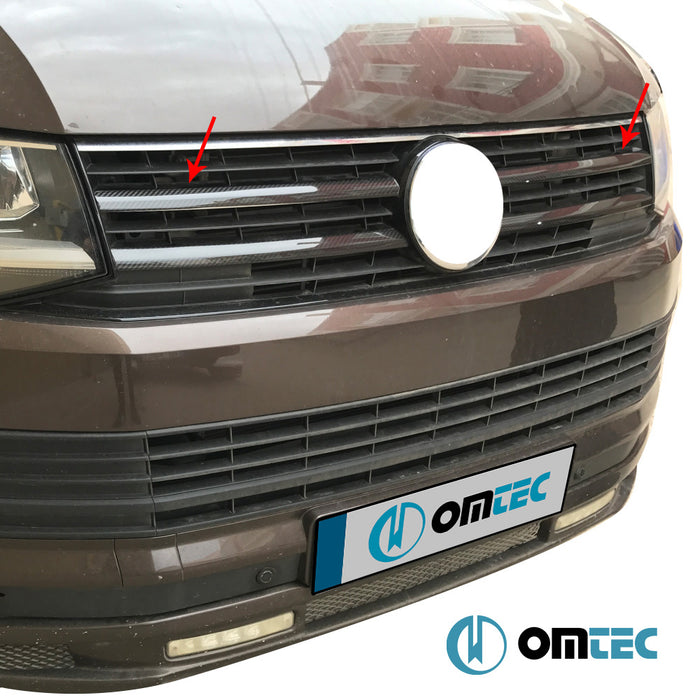 Grille de calandre - Baguettes en fibre de Carbone - 2 pièces - Volkswagen T6 Caravelle - VAN T6 PRE-FL - (2015 - 2019)