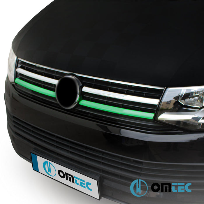 Front Grill 2 Pcs. S.Steel (Gloss) . (Green) - Volkswagen T6 Multivan - VAN T6 PRE-FL - (2015 - 2019)