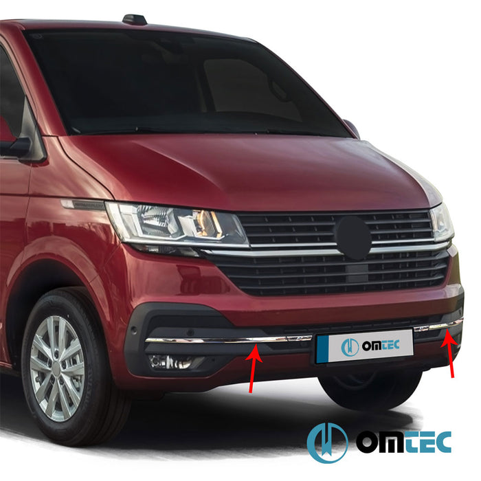 Ön Tampon Alt Izgara 4 Prç. P.Çelik (Parlak) - Volkswagen T6 Caravelle - VAN T6 FL - (2019 - 2022)