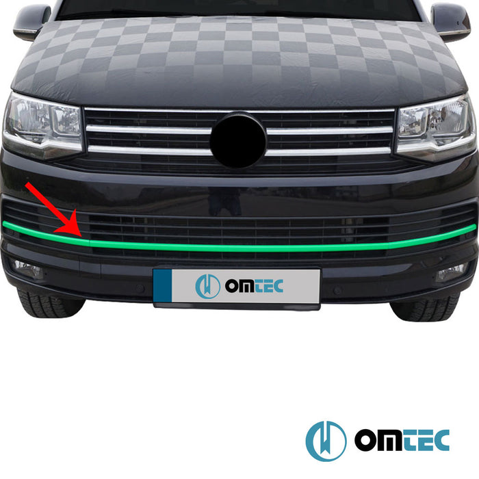 Pare chocs avant 3 Pièces chromé en inox (Brillant) (Vert) - Volkswagen T6 Caravelle - VAN T6 PRE-FL - (2015 - 2019)