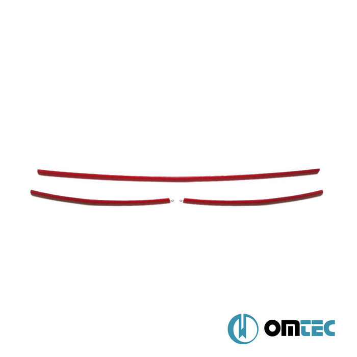 Front Bumper Streamer 3 Pcs.S.Steel (Gloss) (Red) - Volkswagen T6 Transporter - VAN T6 PRE-FL - (2015 - 2019)