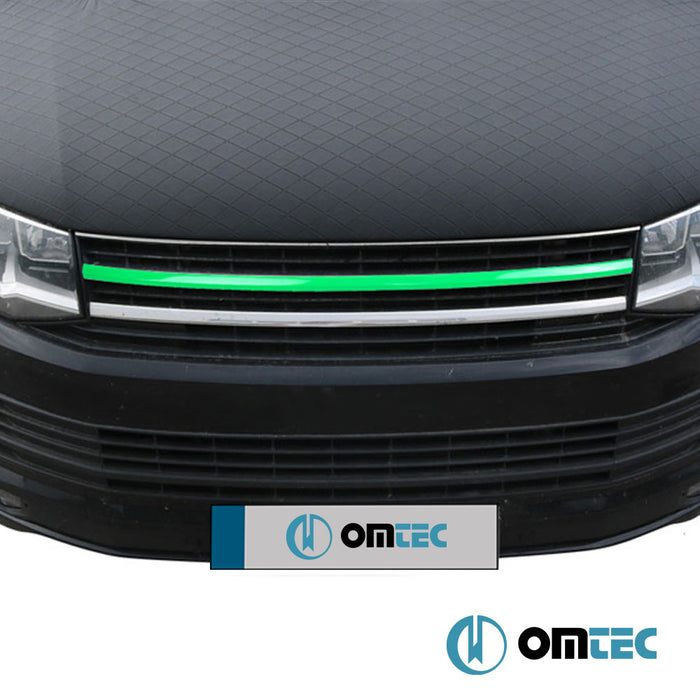 Front Grill Upper Streamer S.Steel (Green) (Without Logo) - Volkswagen T6 Caravelle - VAN T6 PRE-FL - (2015 - 2019)