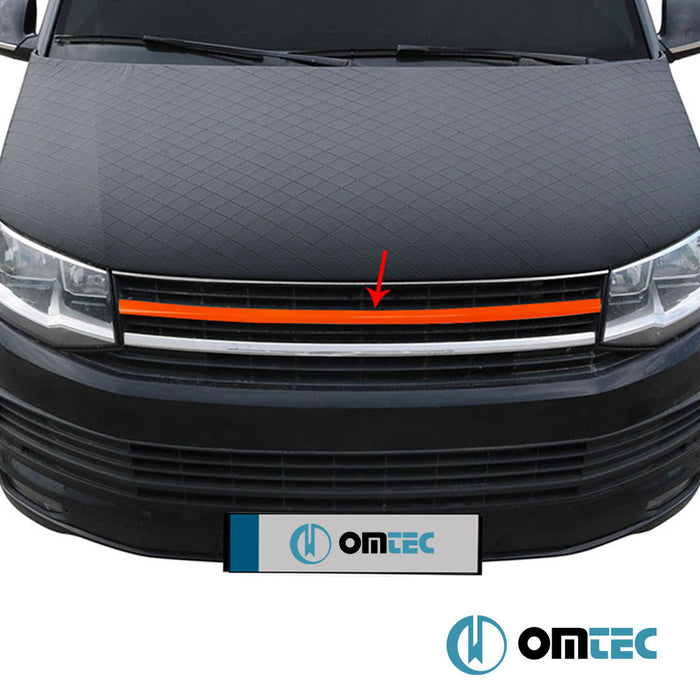 Grill De Calandre supérieure Inox (Orange) (Sans Logo) - Volkswagen T6 Transporter - VAN T6 PRE-FL - (2015 - 2019)