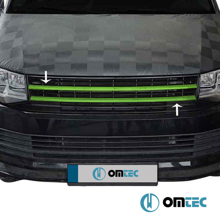 Grill De Calandre Dessous Inox (Vert) (Sans Logo) - Volkswagen T6 Transporter - VAN T6 PRE-FL - (2015 - 2019)