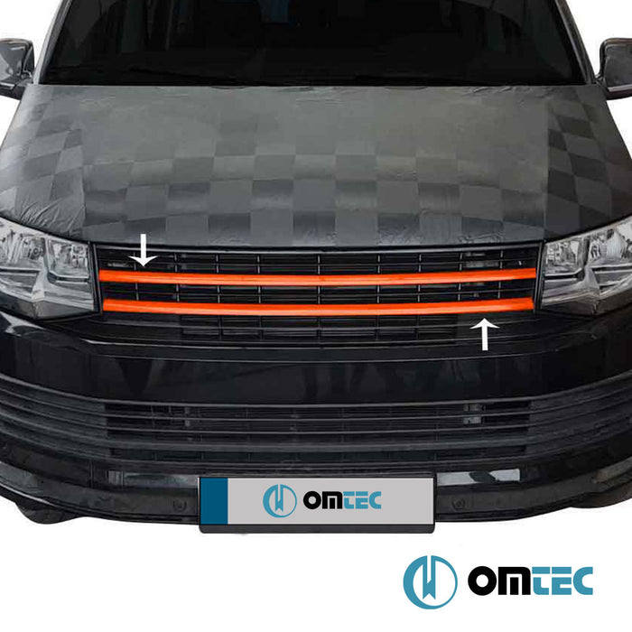 Grill De Calandre Inox (Orange) (Sans Logo) - Volkswagen T6 Caravelle - VAN T6 PRE-FL - (2015 - 2019)