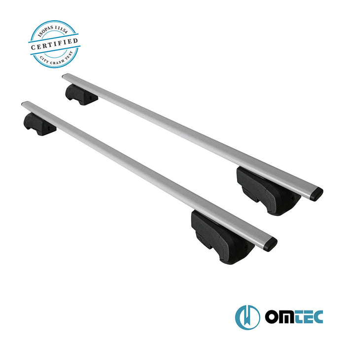 Roof Bar (Solidbar-Beta V2 LITE) Silver 2 Pcs. Steel - Kia Sportage - SUV SL - (2010 - 2015)
