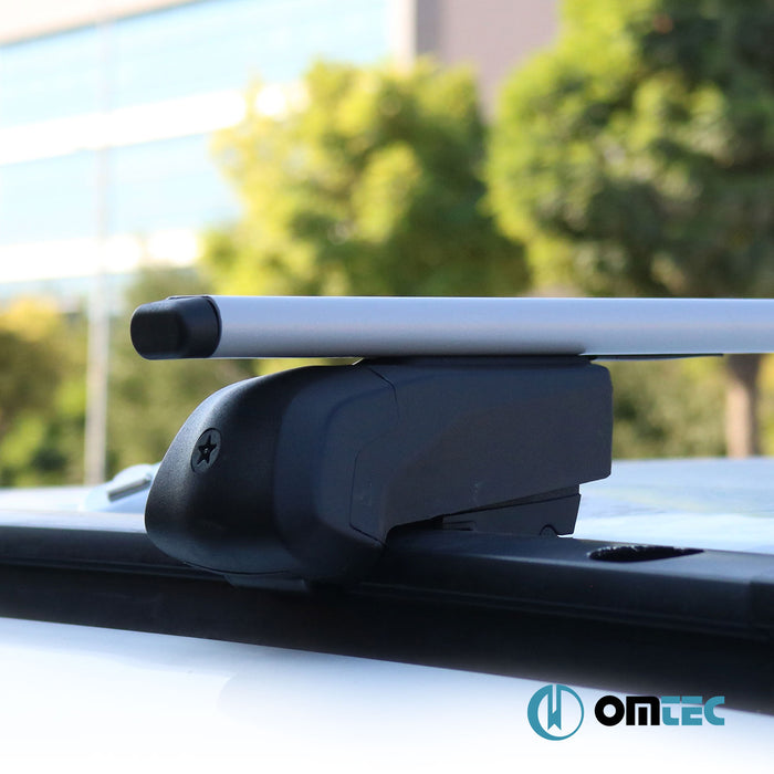 Roof Bar (Solidbar-Beta V2 LITE) Silver 2 Pcs. Steel - Kia Sportage - SUV SL - (2010 - 2015)