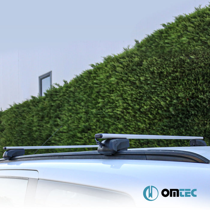 Roof Bar (Solidbar-Beta V2 LITE) Silver 2 Pcs. Steel - Kia Sportage - SUV SL - (2010 - 2015)