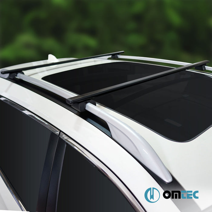Barres De Toit Transversales (Solidbar-BLT V1) Noir 2 Pcs. Acier - Kia Sportage - SUV NB - (1993 - 2004)