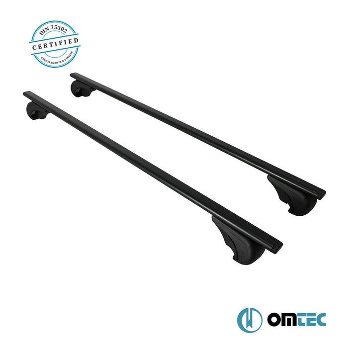 Roof Bar (Solidbar-Alpha V1 LITE) Black 2 Pcs. Steel - Volvo V70 - SW II - (2000 - 2007)