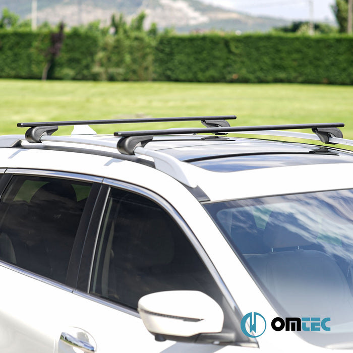 Roof Bar (Solidbar-Alpha V1 LITE) Black 2 Pcs. Steel - Volvo V70 - SW II - (2000 - 2007)