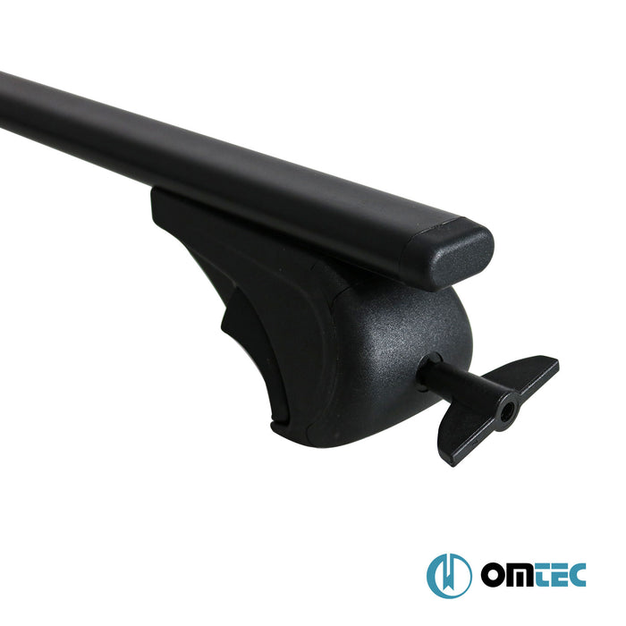 Roof Bar (Solidbar-Alpha V1 LITE) Black 2 Pcs. Steel - Renault Laguna - SW X74 - (2001 - 2007)