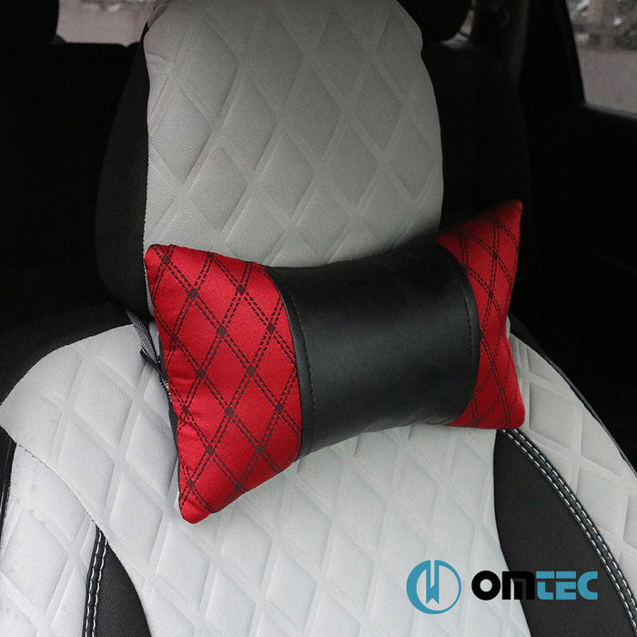 Universal Fabric Neck Pillow (Red-Black) - Universal