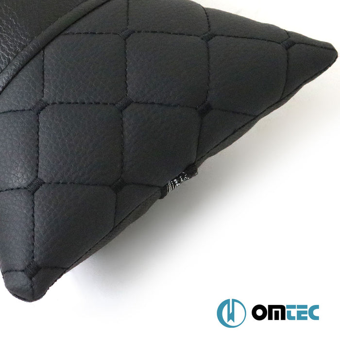 Universal Leather Neck Pillow (Black-Black) - Universal