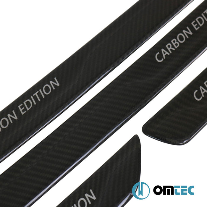 Door Sill Cover 4 Pcs.(Carbon Edition-Long) - Peugeot Partner Tepee - MVN B9 PRE-FL/FL - (2008 - 2015)