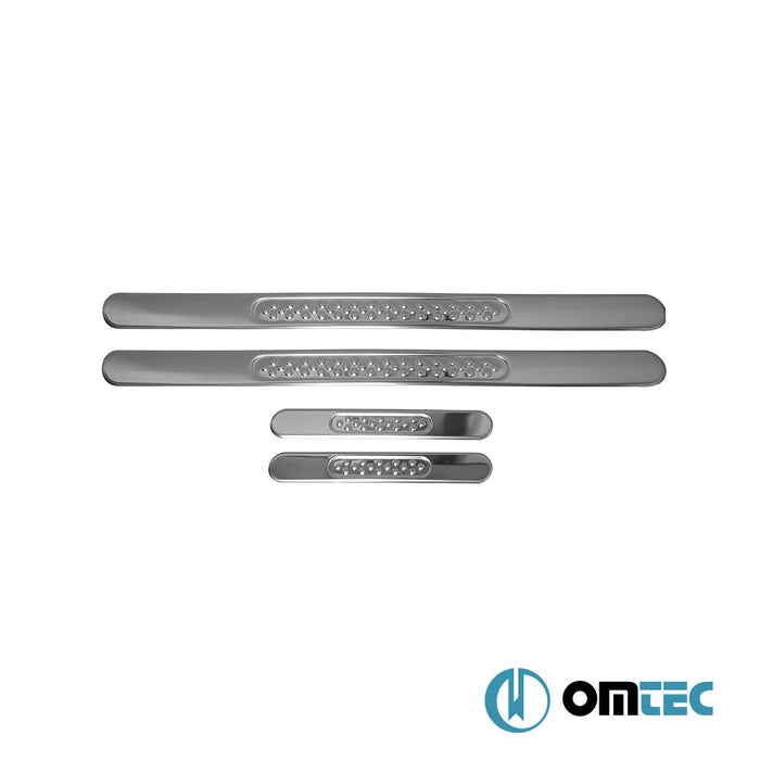 Seuil de porte - Pointsill : Baguettes chromées en inox (Brillant) - 4 pièces - Ford Tourneo Connect - MVN P65 - (2002 - 2014)