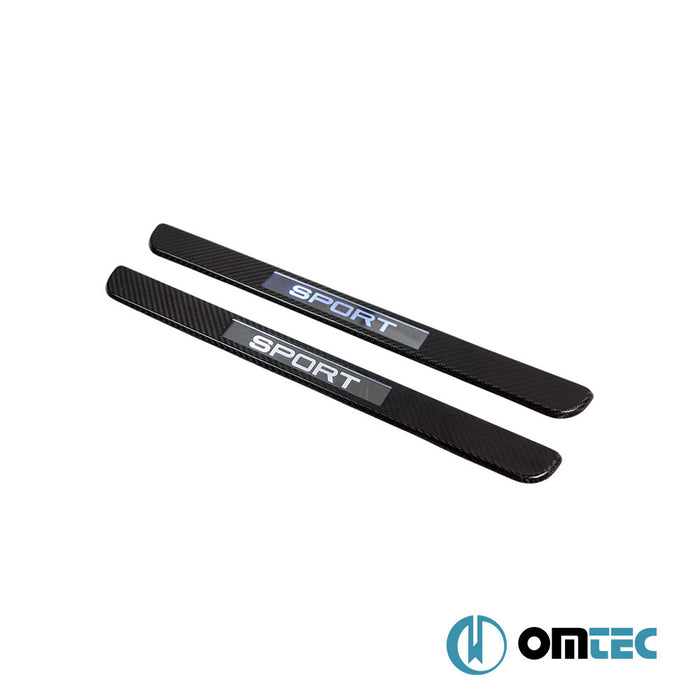 Door Sill Cover Illuminated (Sport-45 cm) 2 Pcs. Carbon - Universal