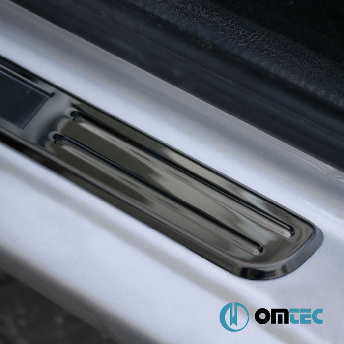 Door Sill Cover Illuminated (Exclusive-45X27cm) 4 Pcs. S.Steel (Black) - Universal