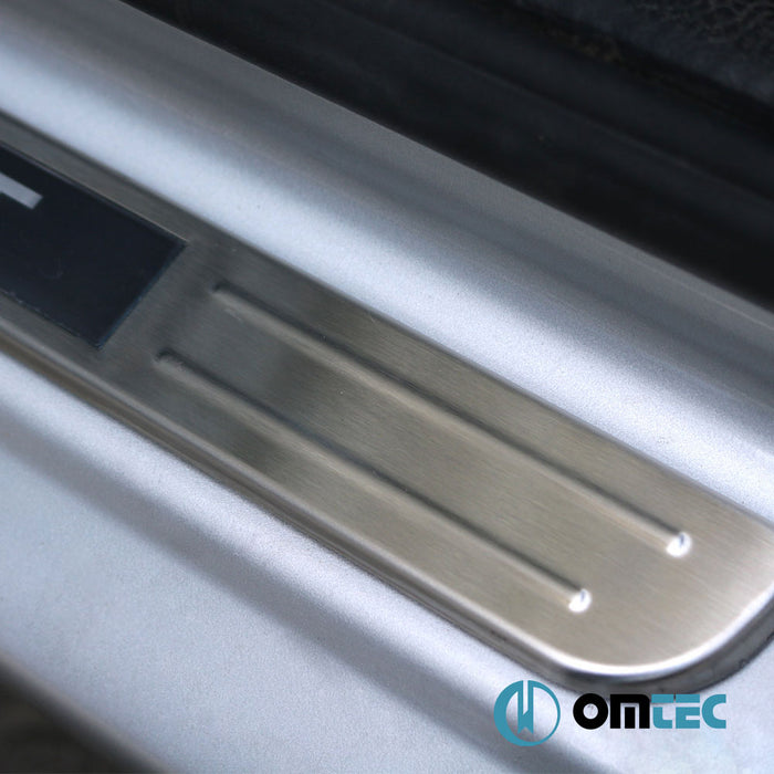 Door Sill Cover Illuminated (Sport-45cm) 2 Pcs. S.Steel (Brushed) - Universal