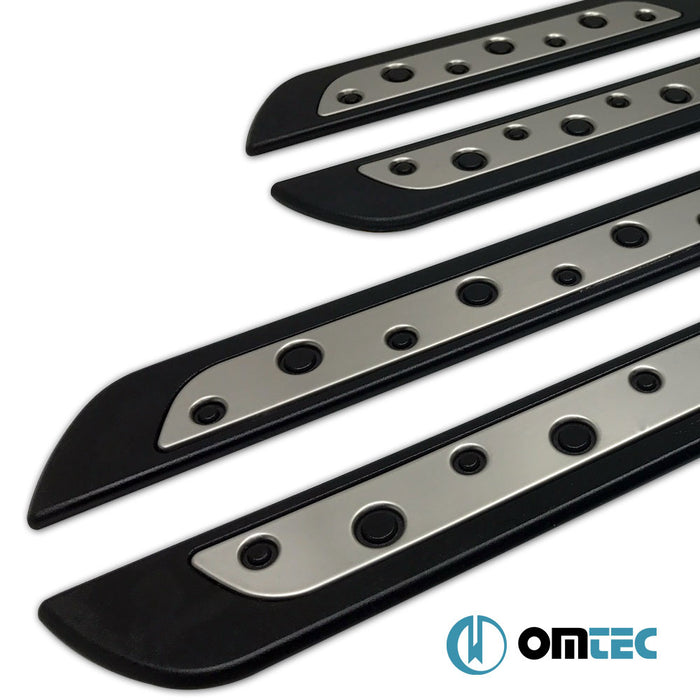 Seuil de porte - Dotsill : Baguettes chromées en inox (Brillant) - 4 pièces - Kia Sportage - SUV SL - (2010 - 2015)