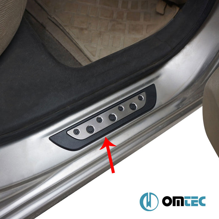 Seuil de porte - Dotsill : Baguettes chromées en inox (Brillant) - 4 pièces - Opel Corsa - HB 5D X15 - (2015 - 2019)