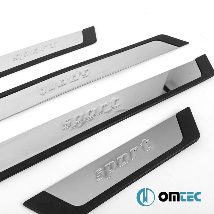 Seuil de porte - Sport-Flexill : Baguettes chromées en inox et ABS - 4 pièces - Opel Insignia - SD G09 - (2009 - 2017)