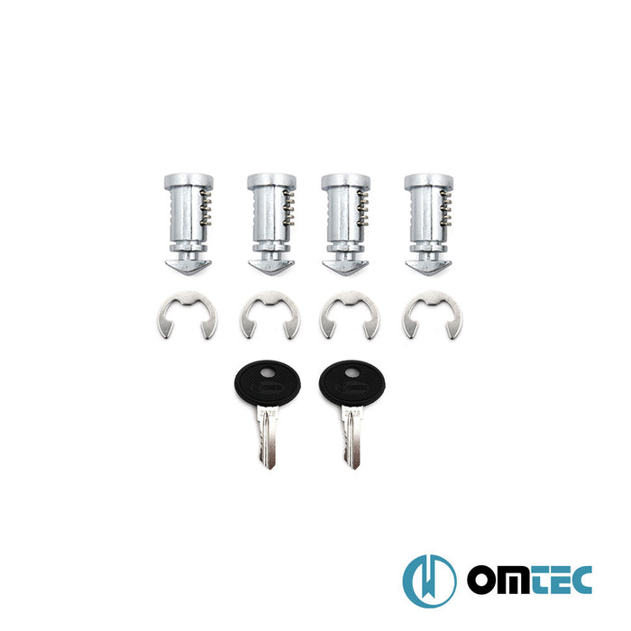 Cross Bar Metal Lock + Key Kit (4 Metal Locks + 4 Rings + 2 Keys) - Universal