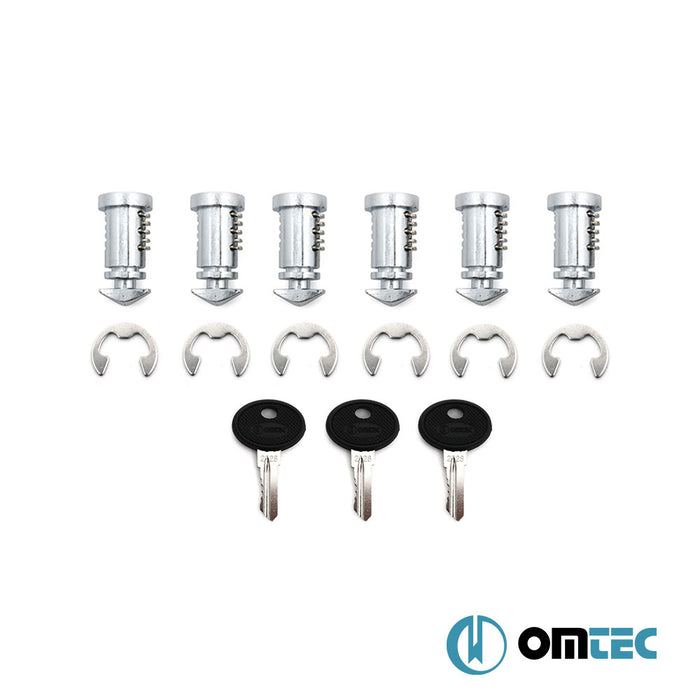 Cross Bar Metal Lock + Key Kit (6 Metal Locks + 6 Rings + 3 Keys) - Universal