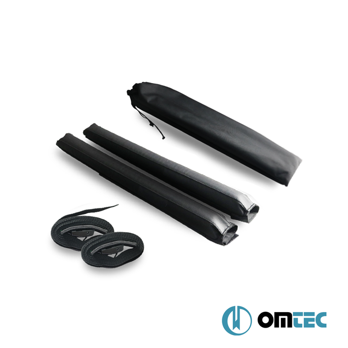 Roof Bar Pad L (85cm-w/o Omac Logo) 2 Pcs. w/Buckle Tie Down Straps (3m) - Universal