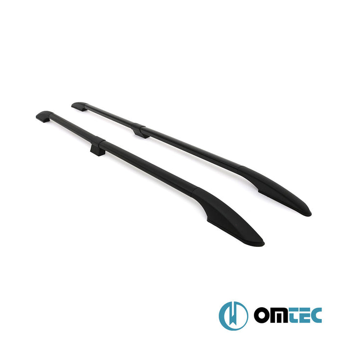 Roof Rails (Solid-Divided Vers.-Screwing Installation) Black 4 pcs. Alu. - Renault Express - LAV I - (2021 - )