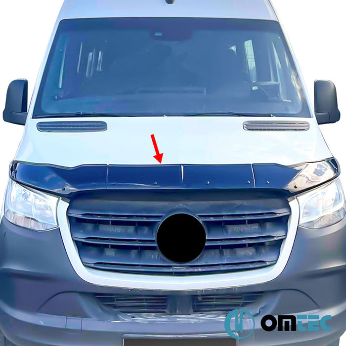 Bonnet Deflector (Black) ABS 3 Pcs. - Mercedes-Benz Sprinter - VAN W907 - (2018 - )