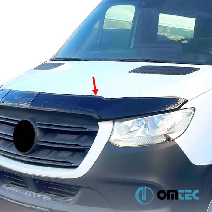 Bonnet Deflector (Black) ABS 3 Pcs. - Mercedes-Benz Sprinter - VAN W907 - (2018 - )