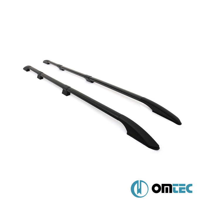 Barres De Toit Longitudinales (Solid-Vers. Démontable-Fixation en Vissage) Noir 6 pcs. Alu. (L2) - Volkswagen Caddy - MVN 2K FL II - (2015 - 2020)