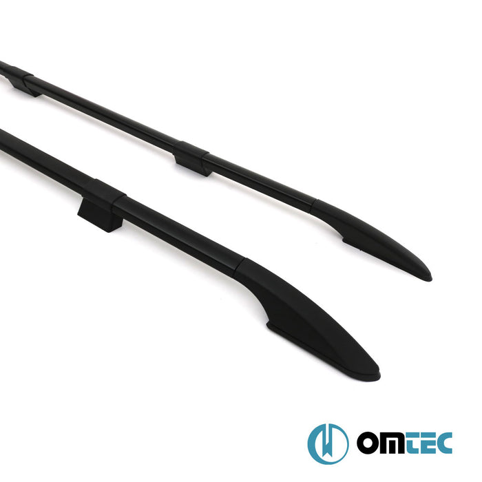 Barres De Toit Longitudinales (Solid-Vers. Démontable-Fixation en Vissage) Noir 6 pcs. Alu. (L2) - Volkswagen Caddy - MVN 2K PRE-FL - (2003 - 2015)