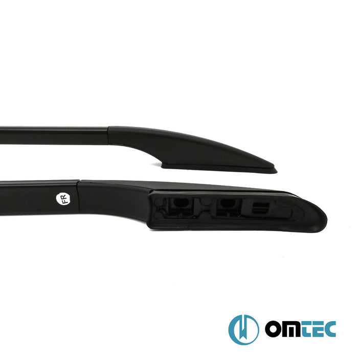 Roof Rails (Solid V2-Divided Vers.-Stick On) Black 4 pcs. Alu. (L1) - Volkswagen T4 Multivan - VAN T4 - (1990 - 2003)