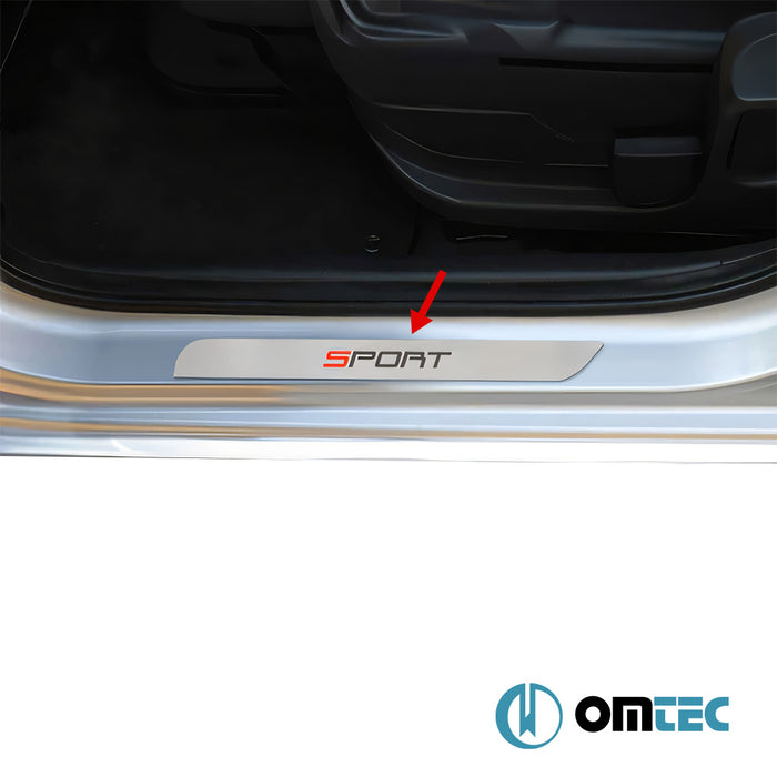 Digital Printed Sport Door Sill Cover 2 Pcs. Steel - Opel Corsa - HB 5D X15 - (2015 - 2019)