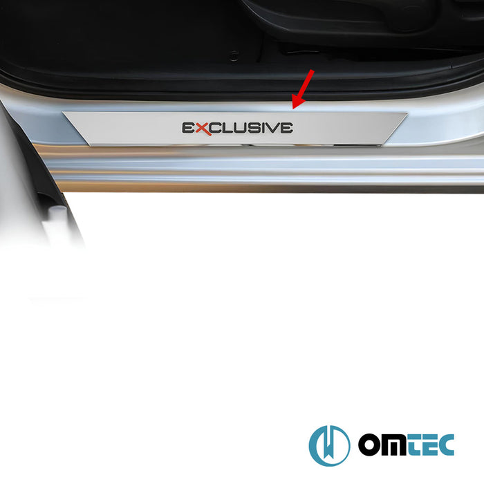 Digital Printed Exlusive Door Sill Cover 2 Pcs. S.Steel - Dacia Logan - SD I - (2005 - 2012)