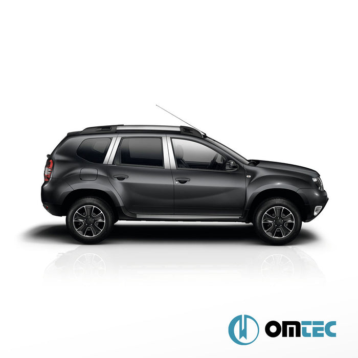 Pilier central - Baguette Chromée en inox (Brillant) - 8 pièces - Dacia Duster - SUV HS - (2010 - 2018)